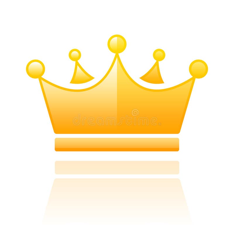 Gold crown vector glossy icon royalty free illustration
