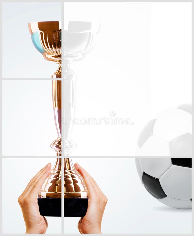 Gold cup and soccer ball