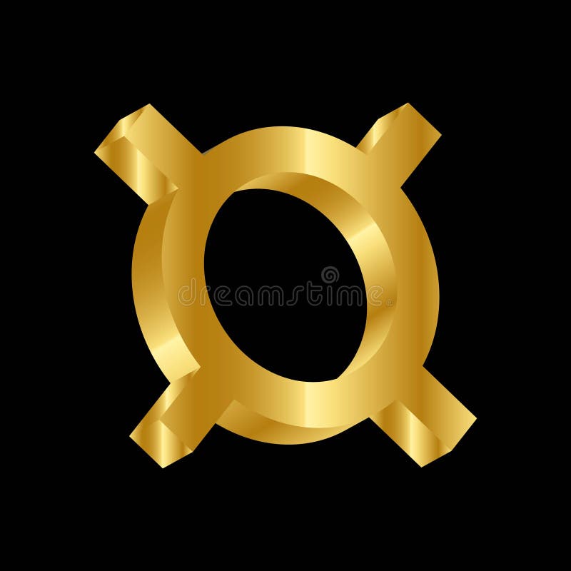 Gold 3D luxury generic currency symbol vector stock illustration