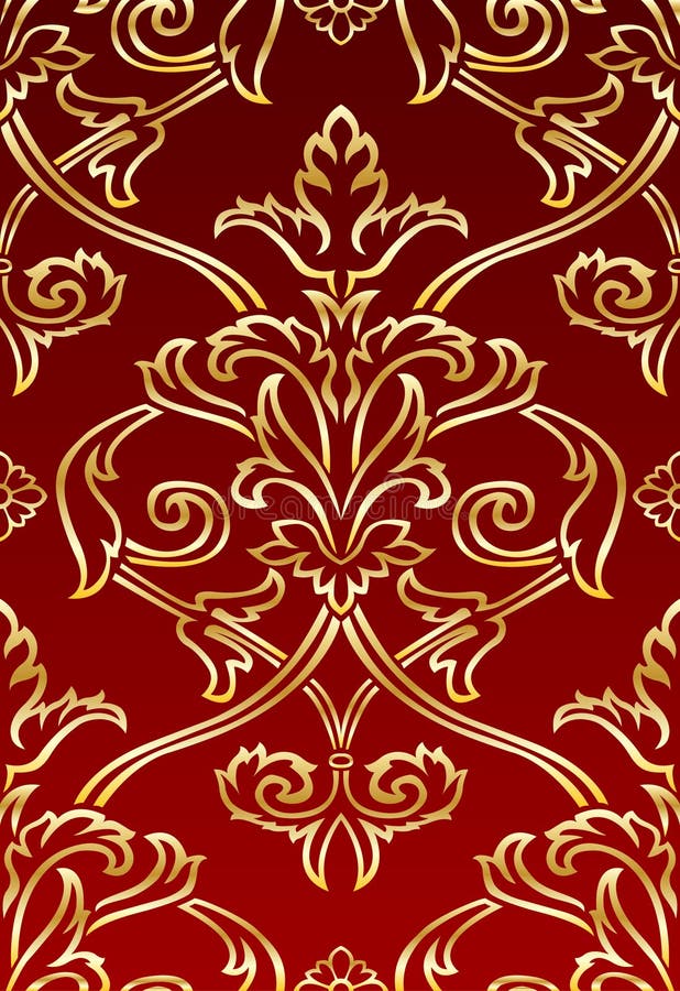 Gold Damask style wallpaper