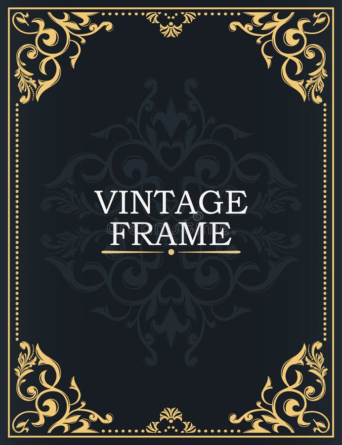 Vector Floral Vintage Frame, template for the book covers design