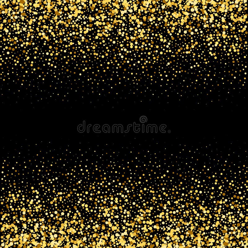 Gold Design Confetti Glitter on Black Background. Abstract Gold Dust ...