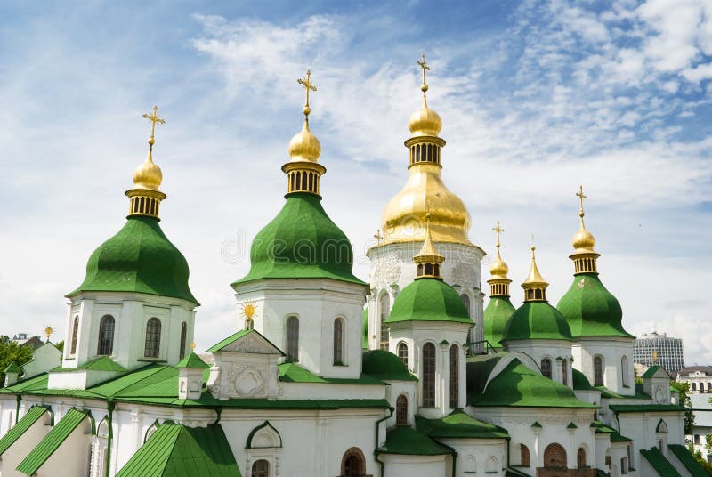 Gold domes of Saint Sophia Cathedral in Kyiv