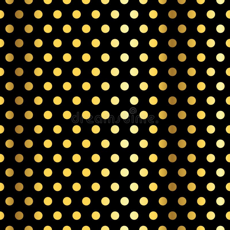Gold Dot Pattern on Black Background Stock Vector Illustration of