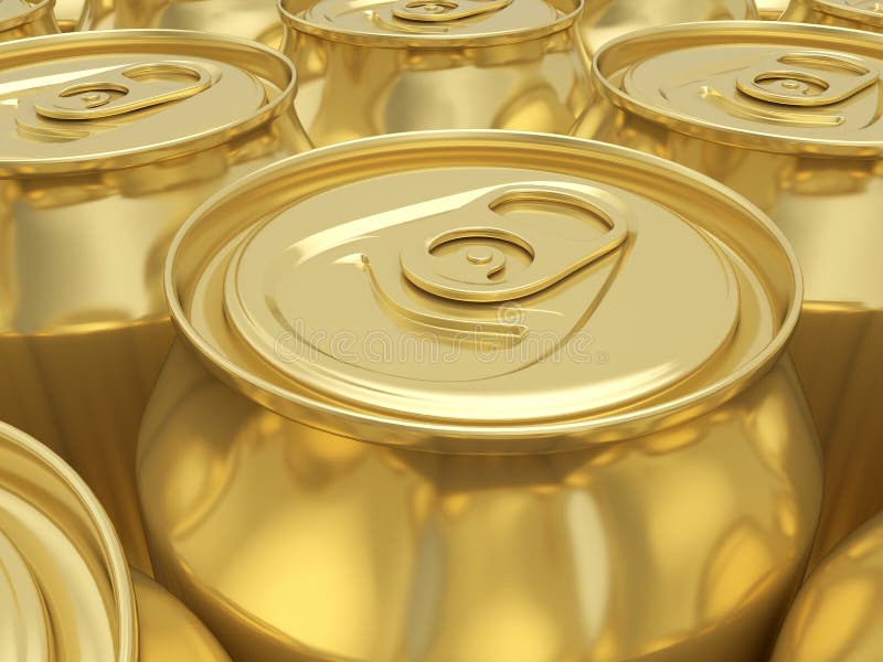 Gold drink cans background vector illustration