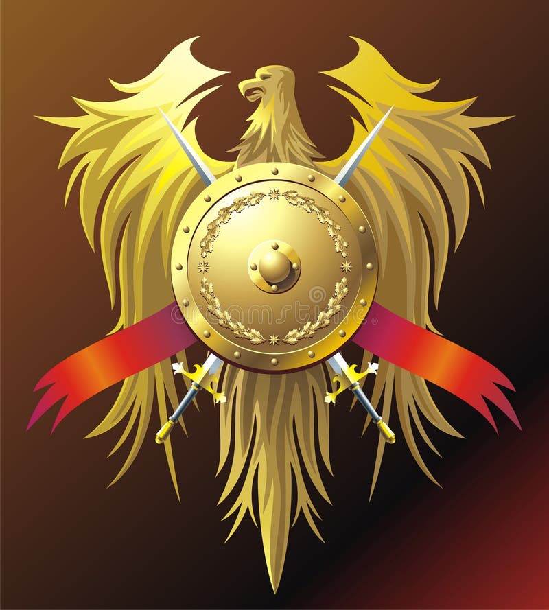 Gold eagle stock vector. Illustration of symbol, heraldry 16877482