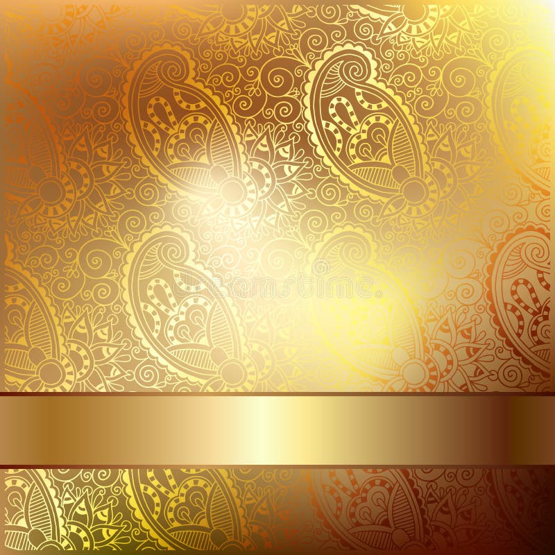 Gold Elegant Flower Background With A Lace Pattern Stock Vector ...
