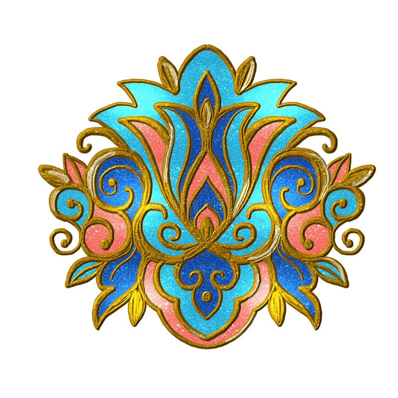 Gold Embroidery with Arabesques Stock Illustration Illustration of