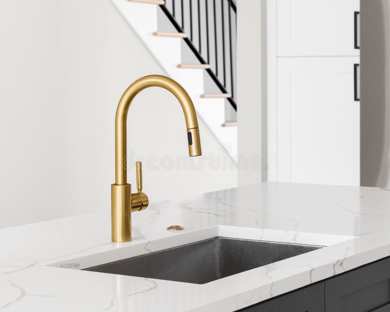 248 Luxury Kitchen Countertop Gold Faucet Stock Photos Free And Royalty