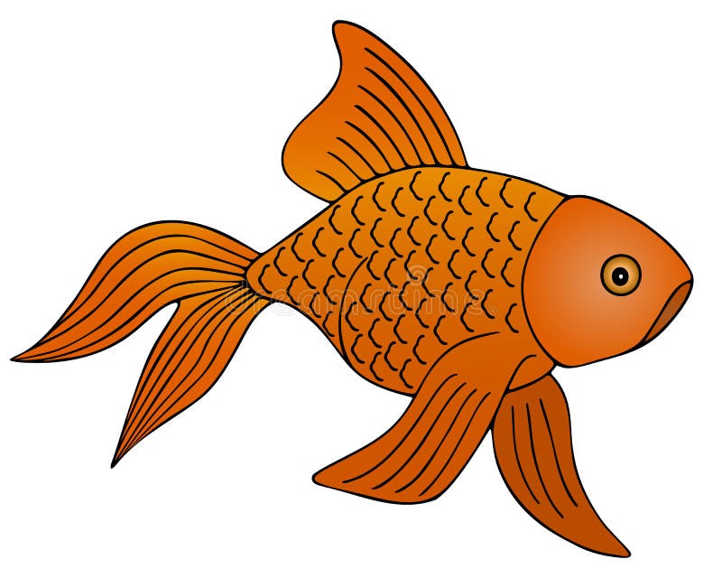 Gold Fish. Pet Color Vector Illustration. White Isolated Background. the  Inhabitant of the Pond and Aquarium. Cartoon Style Stock Vector -  Illustration of books, floating: 190410830