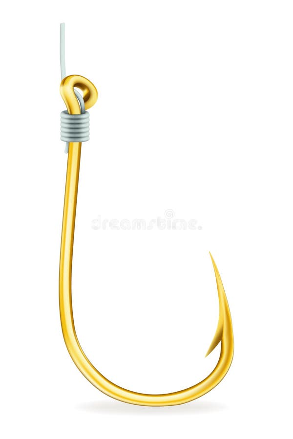 Gold Fishing Hook stock vector. Illustration of tackle 13207797