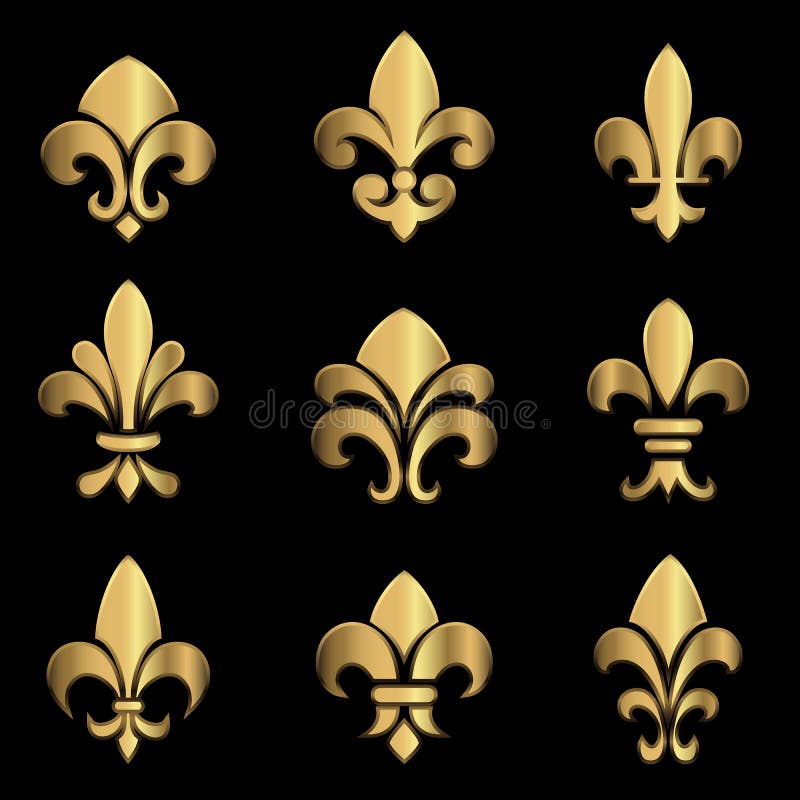 Gold fleur-de-lys stock vector. Illustration of insignia - 12959855