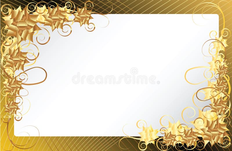 Gold floral frame background