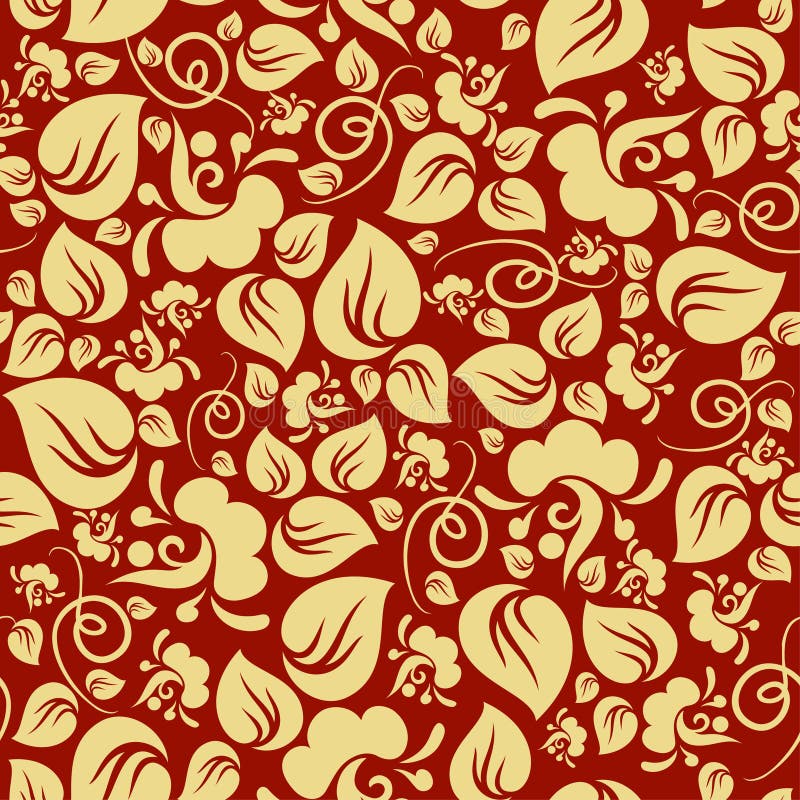 Gold floral seamless pattern