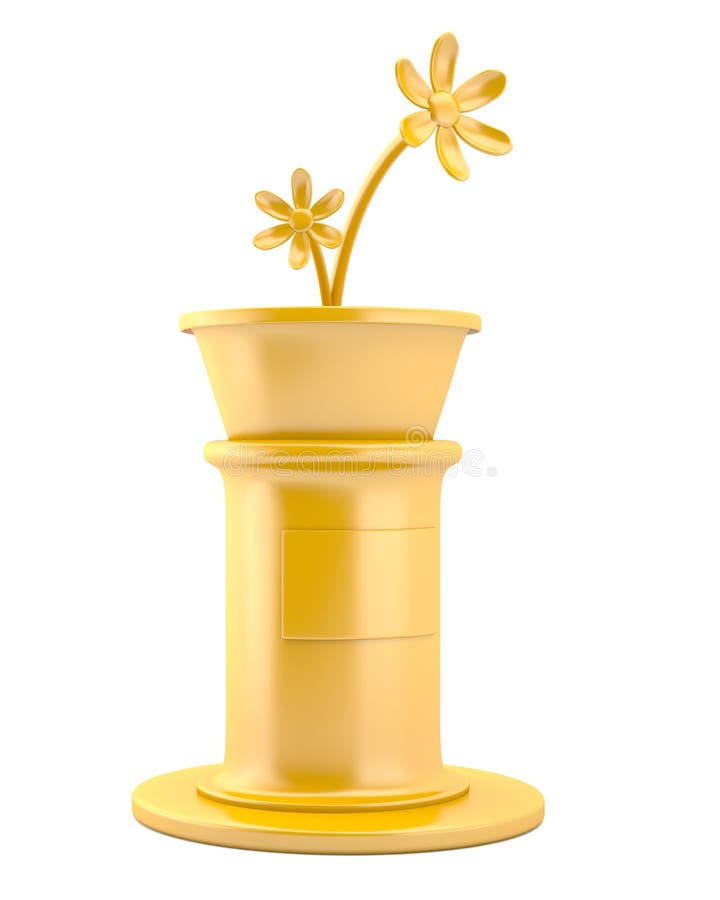 Gold flowers on pedestal