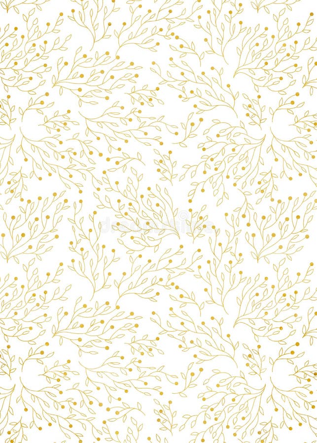 Gold foil decorative background with floral pattern.