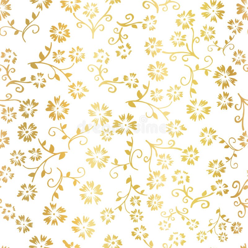 Elegant white pattern with gold flowers. Vector illustration. Stock Vector  by ©Ka_Lou 78039386