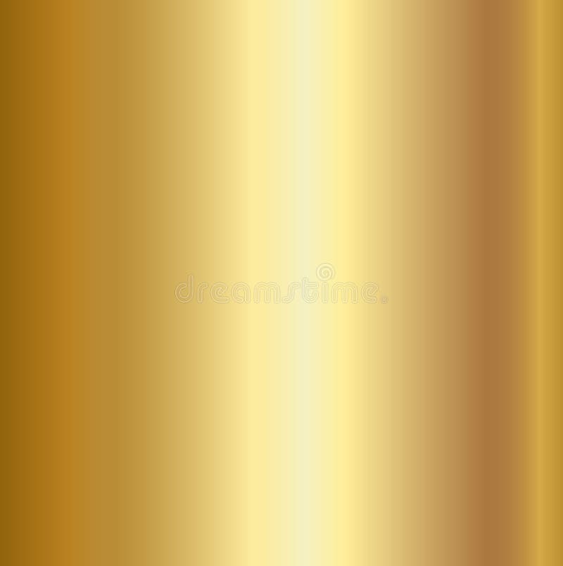 Gold foil texture background. Realistic golden vector metal gradient template stock illustration