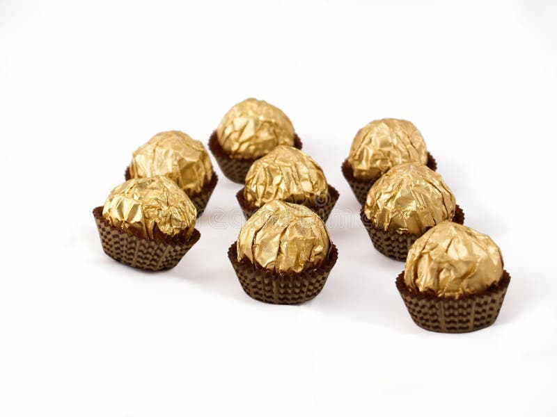Goldfoil Wrapped Chocolates Stock Image Image of bons, dessert 1688441