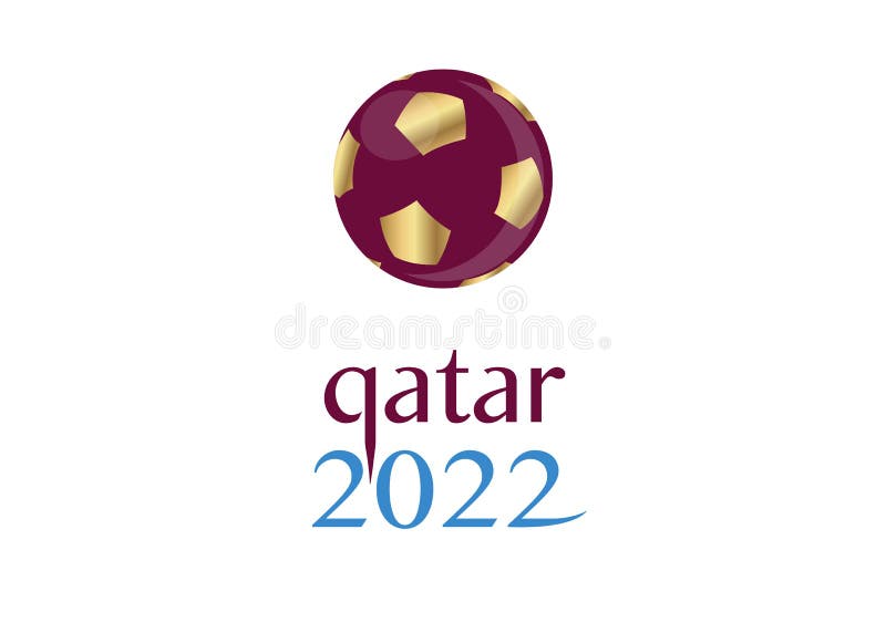 2022 Gold Football Soccer Icon of Qatar Vector Abstract Banner Logo  