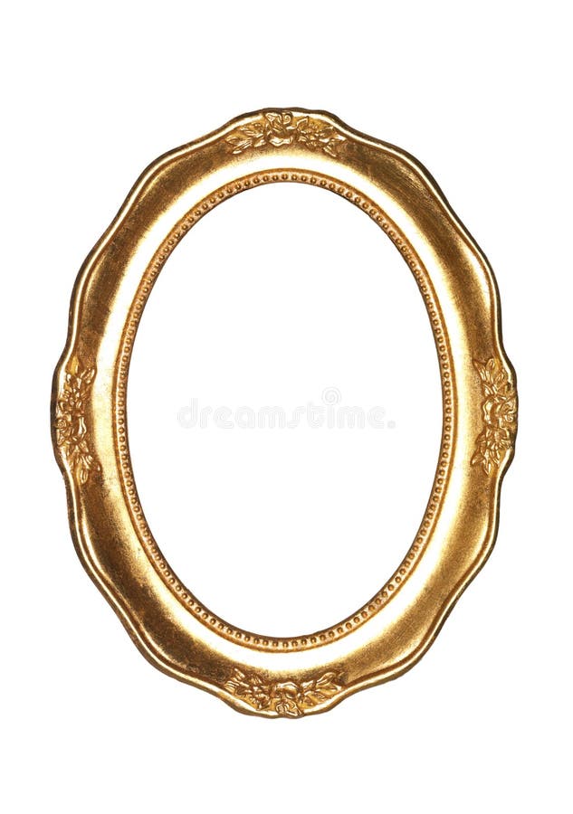 Gold frame stock photo. Image of white, background, oval 9040954