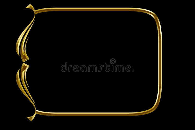 Gold Frame on a Black Background Stock Photo Image of week, 2021