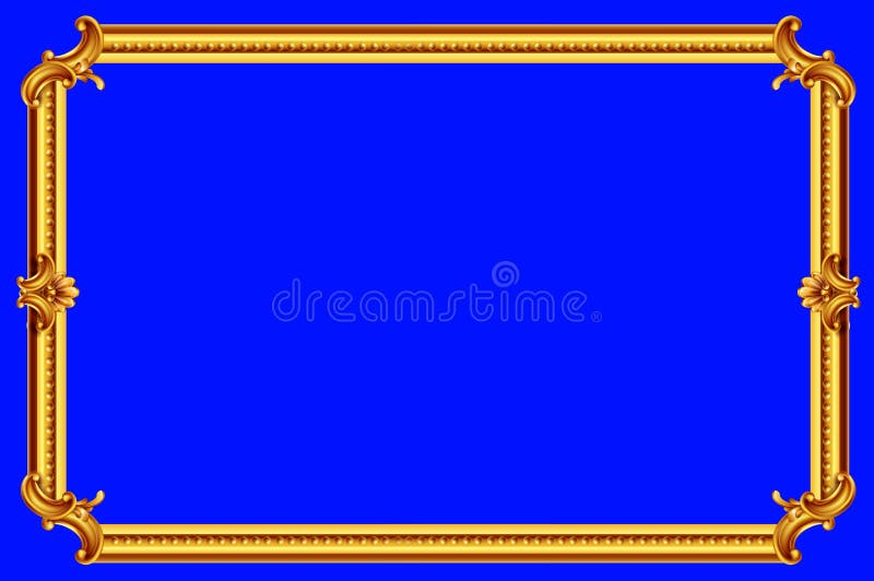 Gold Frame with Blue Background Stock Illustration Illustration of burlap, board 267125241