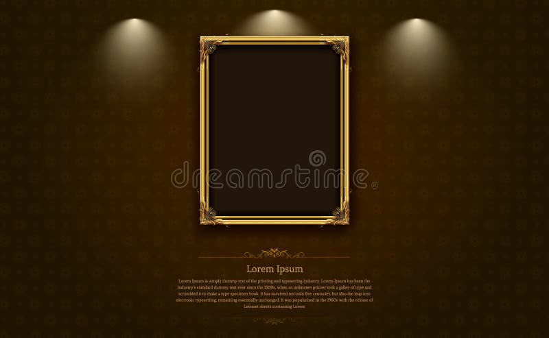 Gold frame border picture and pattern thai art