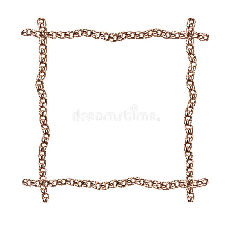 Gold frame from the chain stock photo. Image of macro 36848872