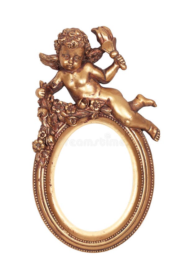 Gold frame with cupid