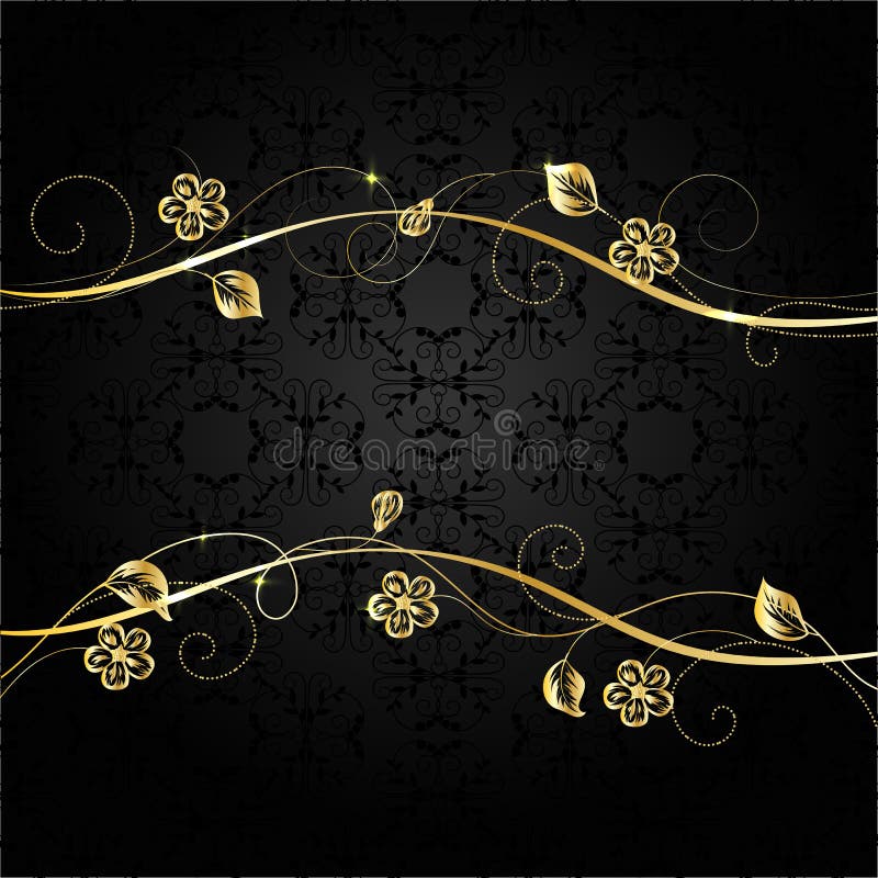 Gold Frame on Dark Background. Stock Vector Illustration of beautiful