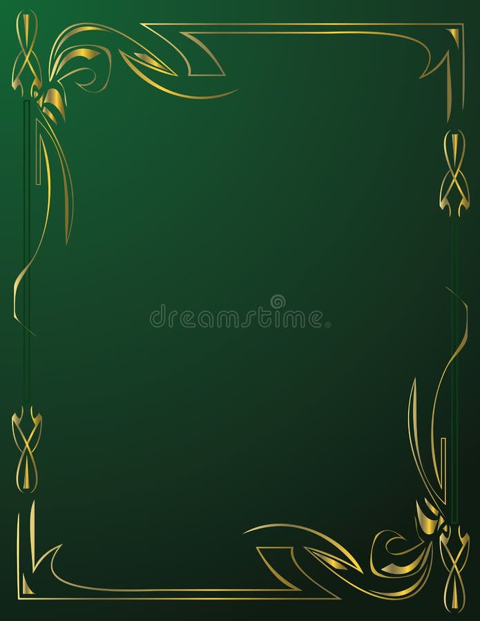 Gold Frame on Green Background Stock Vector - Illustration of classy,  elegance: 5506895