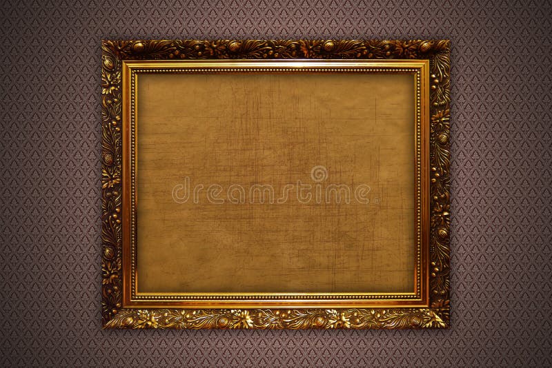 Gold frames on the wall