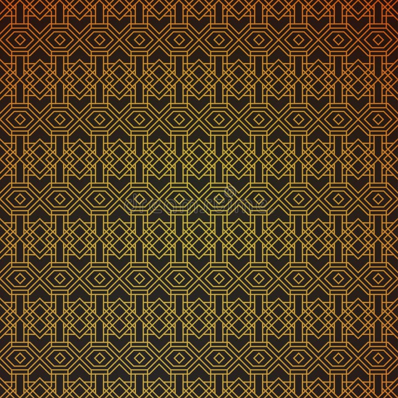 Gold geometric retro abstract seamless cube pattern with rhombuses, square royalty free illustration Gold geometric retro abstract seamless cube pattern with rhombuses, square royalty free illustration