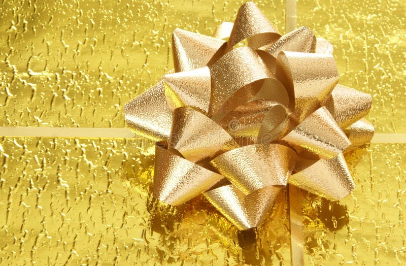 Gold Gift stock image. Image of gold, xmas, ornament, present 6157059