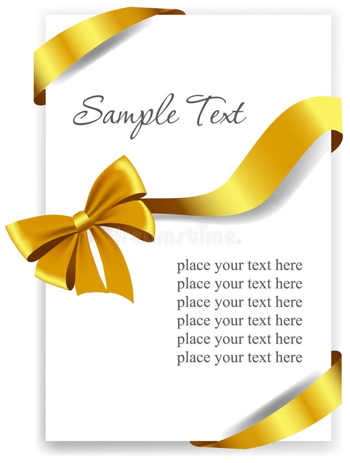 Gold gift bow with ribbons stock vector. Illustration of gold 49573885