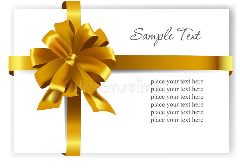 Gold gift bow with ribbons stock vector. Illustration of congratulation 49573929