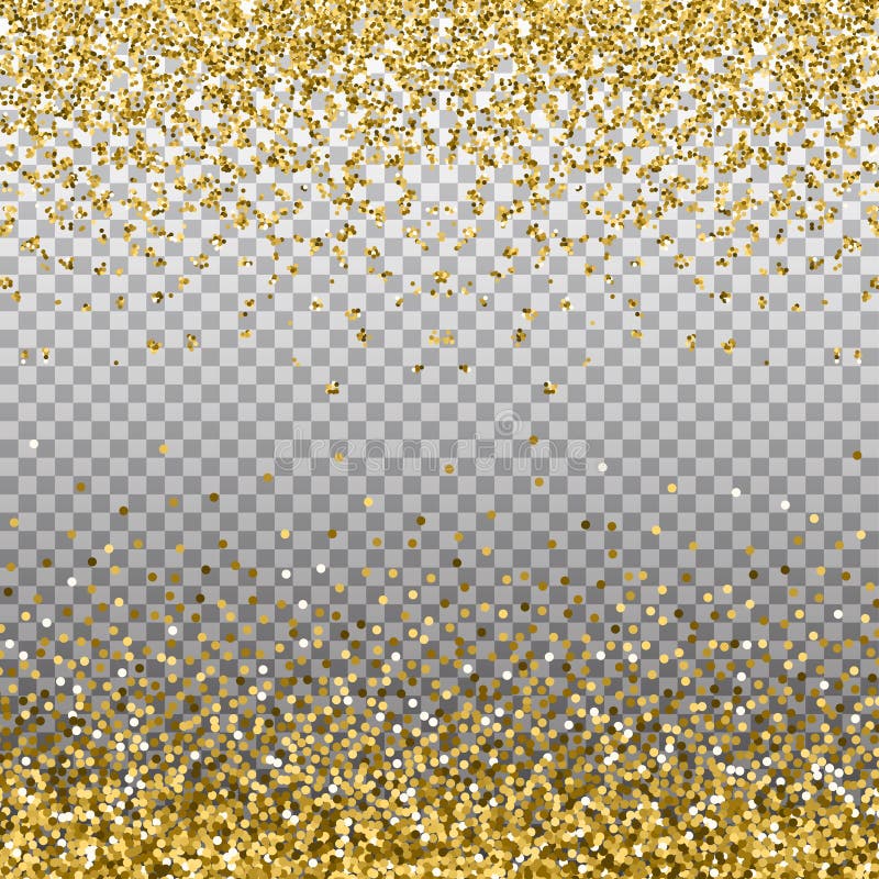 Gold Glitter Background. Golden Sparkles on Border Stock Vector
