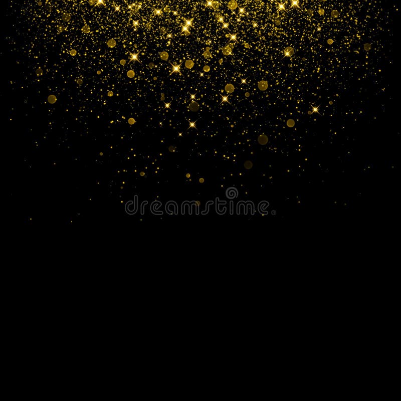 Gold Glitter Powder Shining Sparkles Burst on Vector Transparent ...