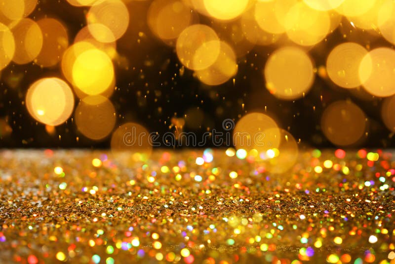 Gold glitter with bokeh effect