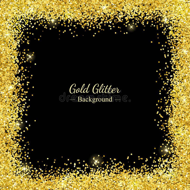 Gold Glitter Border Frame Vector Stock Vector Illustration Of Clear