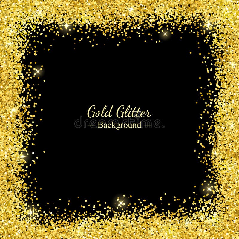 Gold Glitter Border Frame