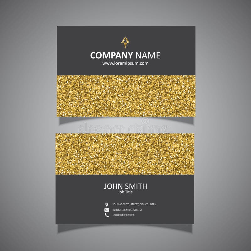 Gold Glitter Business Card Design Stock Vector Illustration of modern