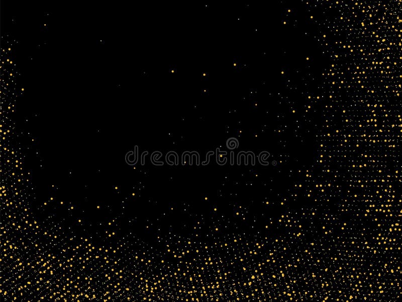 Gold Glitter Confetti on a Black Background. Shiny Sand Particles ...