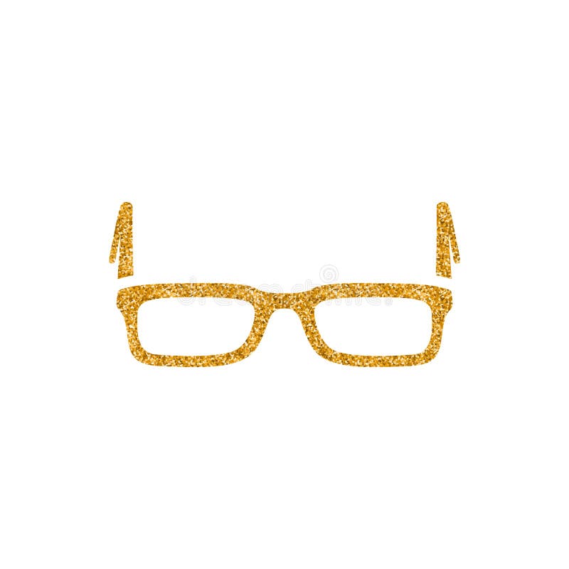 Gold Glitter Icon Eyeglasses Stock Vector Illustration of style