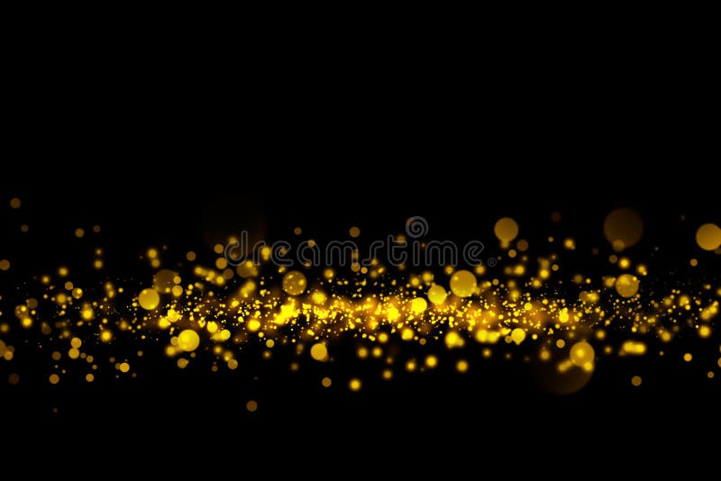Gold Glitter Particles Lights and Bokeh on a Black Background. Christmas  Abstract Sparkle Texture Stock Illustration - Illustration of bright,  color: 137553126