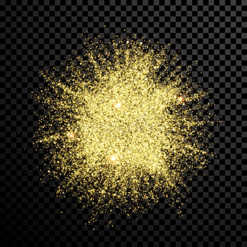 Gold Glitter Spray Effect of Sparkling Particles on Vector