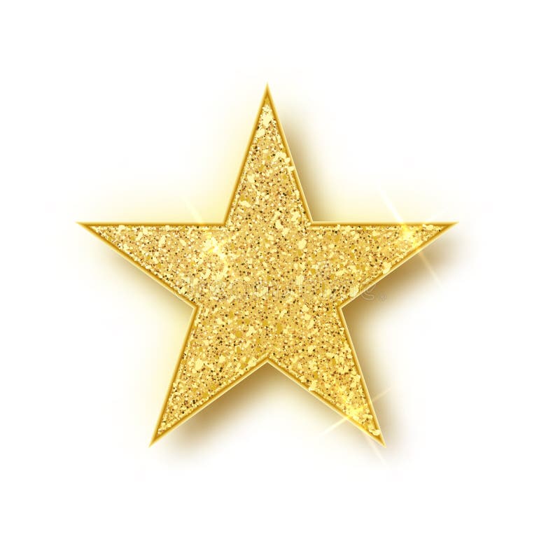 Golden star banner gold glitter Royalty Free Vector Image