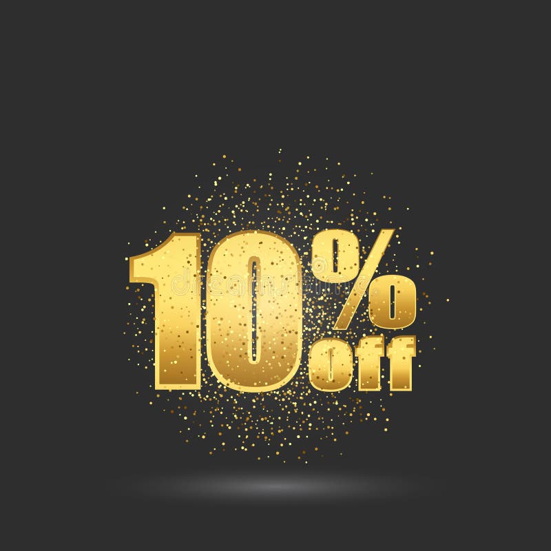 Gold sale 10 percent stock vector. Illustration of certificate - 66755352