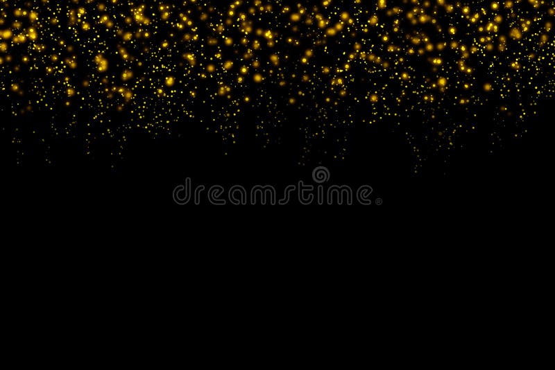 Gold Glittering Light Bokeh Abstract Particles with Christmas Dark ...
